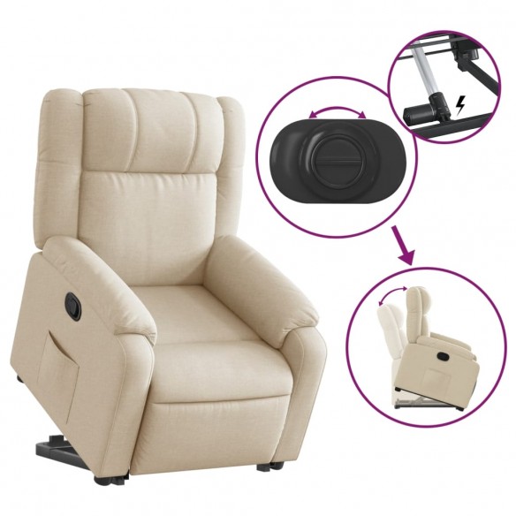 Fauteuil inclinable Crème Tissu