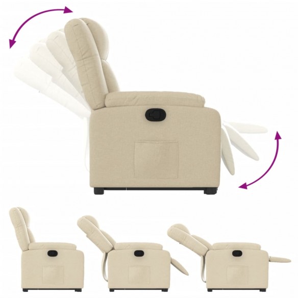 Fauteuil inclinable Crème Tissu