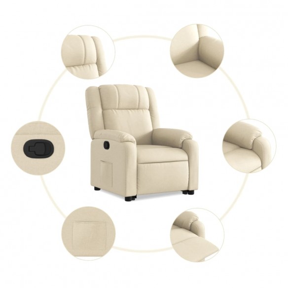 Fauteuil inclinable Crème Tissu