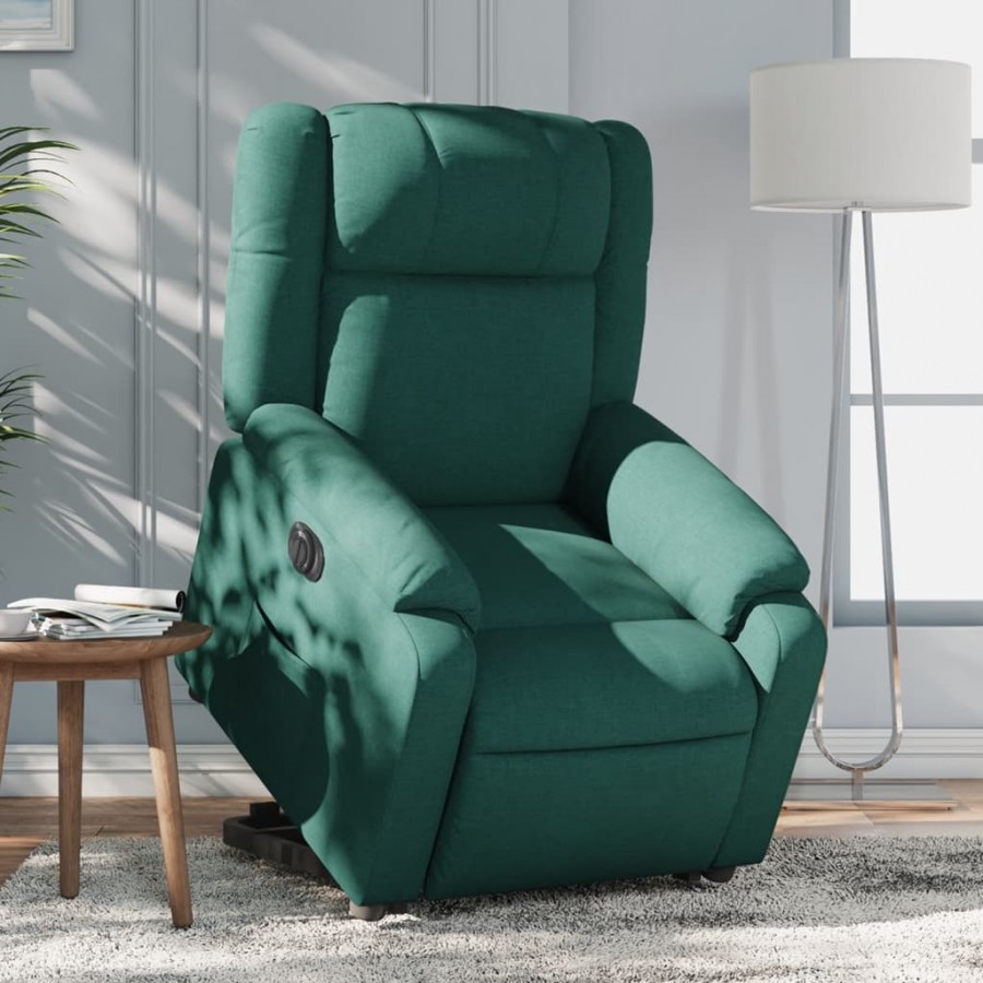 Fauteuil inclinable électrique vert foncé tissu