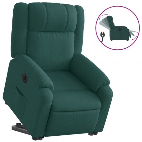 Fauteuil inclinable électrique vert foncé tissu