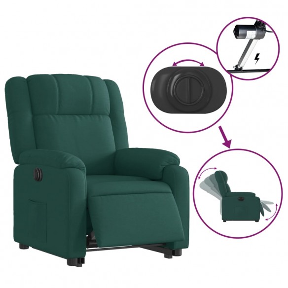 Fauteuil inclinable électrique vert foncé tissu