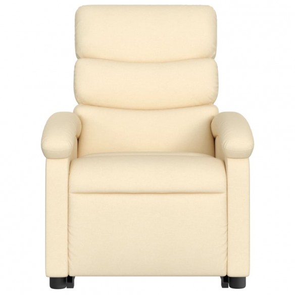 Fauteuil inclinable de massage électrique Crème Tissu