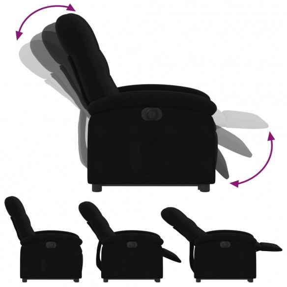 Fauteuil inclinable électrique noir tissu