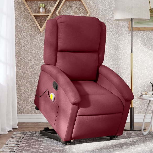 Fauteuil inclinable de massage Rouge bordeaux Tissu