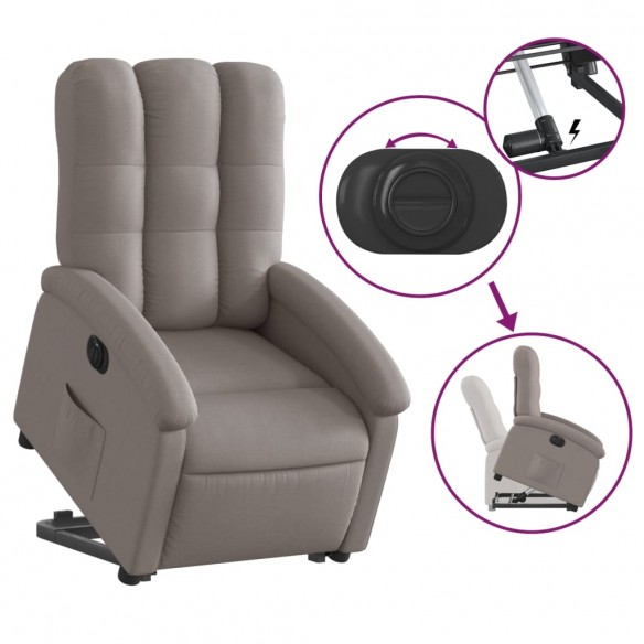 Fauteuil inclinable électrique taupe tissu