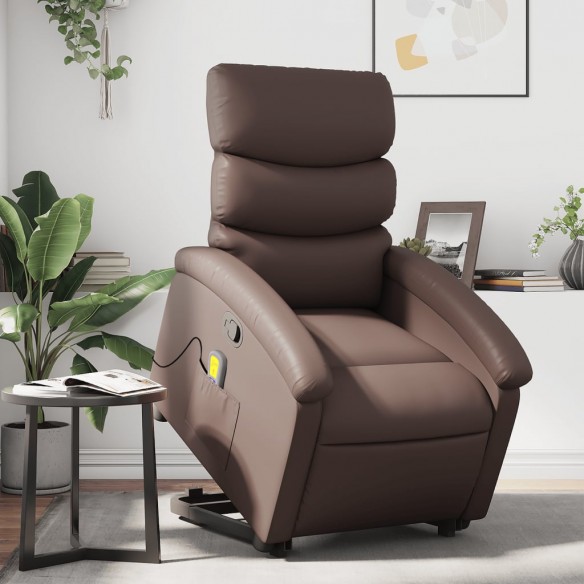 Fauteuil inclinable de massage Marron Similicuir