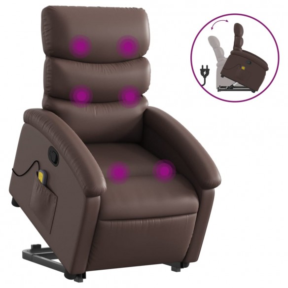 Fauteuil inclinable de massage Marron Similicuir