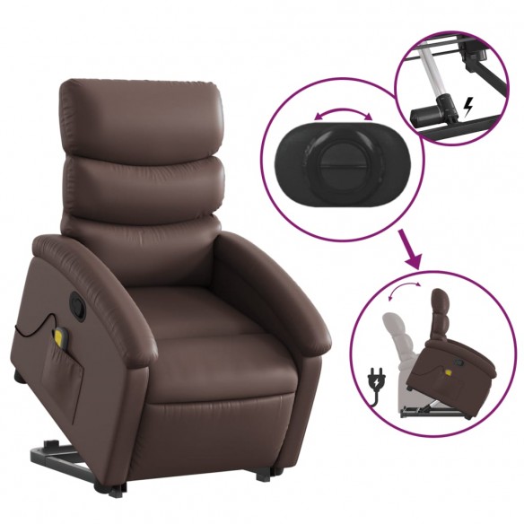 Fauteuil inclinable de massage Marron Similicuir