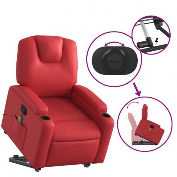 Fauteuil inclinable de massage Rouge Similicuir