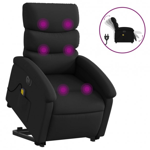 Fauteuil inclinable de massage électrique noir similicuir