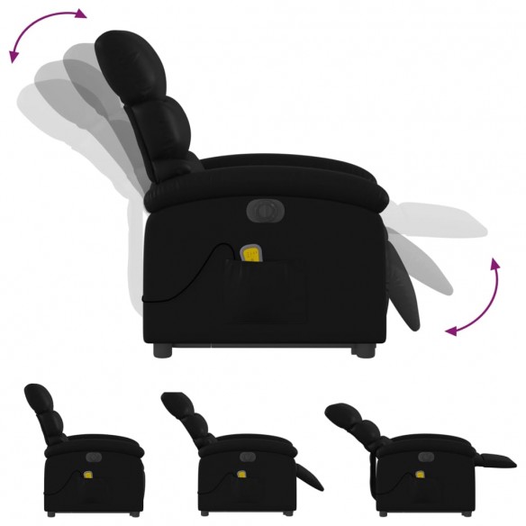 Fauteuil inclinable de massage électrique noir similicuir