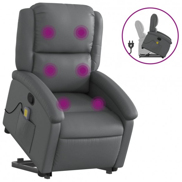 Fauteuil inclinable de massage Gris Similicuir