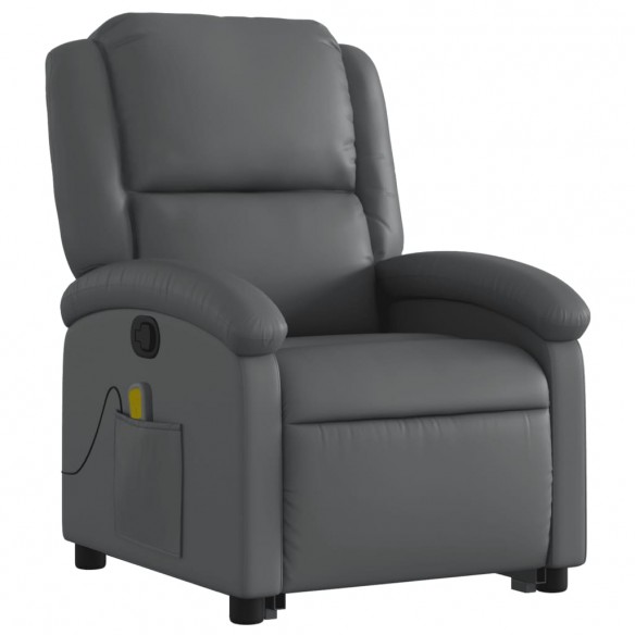 Fauteuil inclinable de massage Gris Similicuir