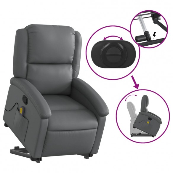 Fauteuil inclinable de massage Gris Similicuir