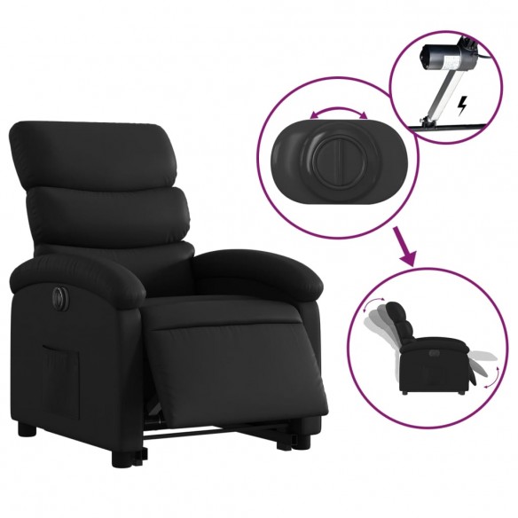 Fauteuil inclinable électrique noir similicuir