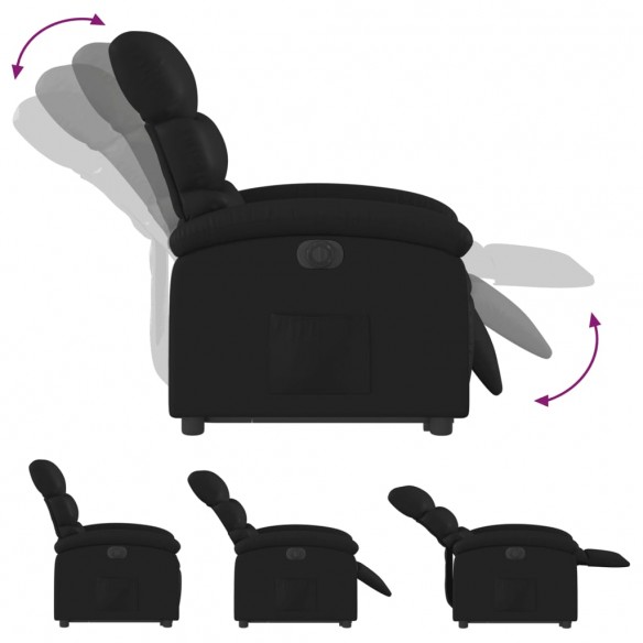 Fauteuil inclinable électrique noir similicuir