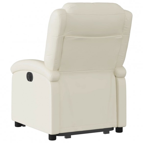 Fauteuil inclinable électrique crème similicuir