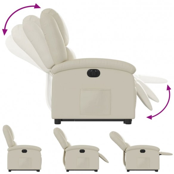 Fauteuil inclinable électrique crème similicuir