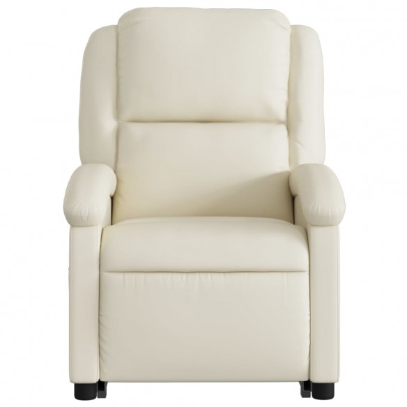 Fauteuil inclinable électrique crème similicuir