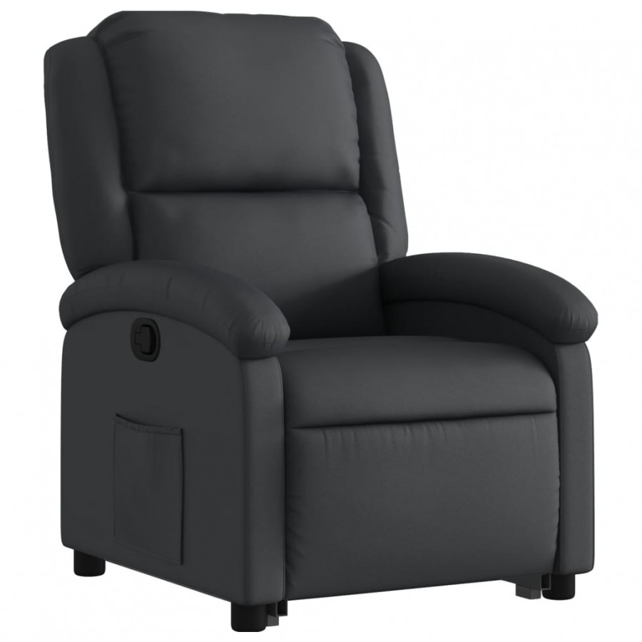 Fauteuil inclinable noir cuir véritable Fauteuil inclinable noir cuir véritable