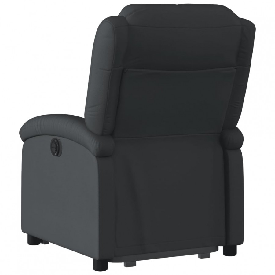 Fauteuil inclinable noir cuir véritable Fauteuil inclinable noir cuir véritable