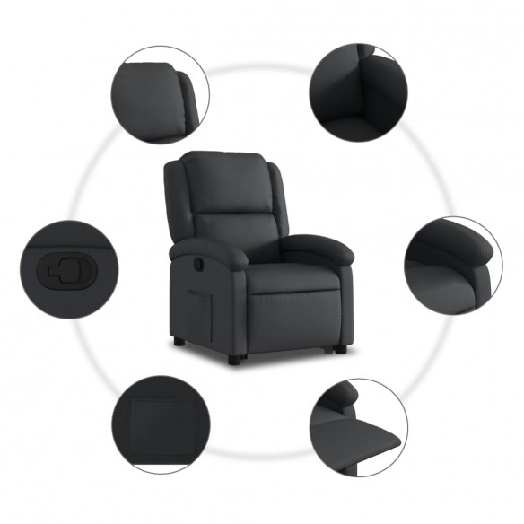 Fauteuil inclinable noir cuir véritable