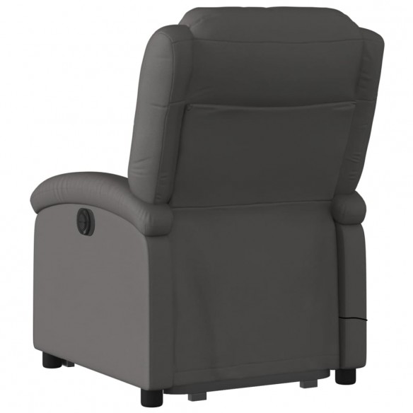 Fauteuil inclinable de massage gris cuir véritable