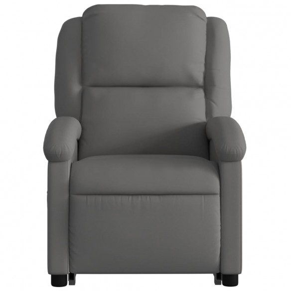 Fauteuil inclinable de massage gris cuir véritable