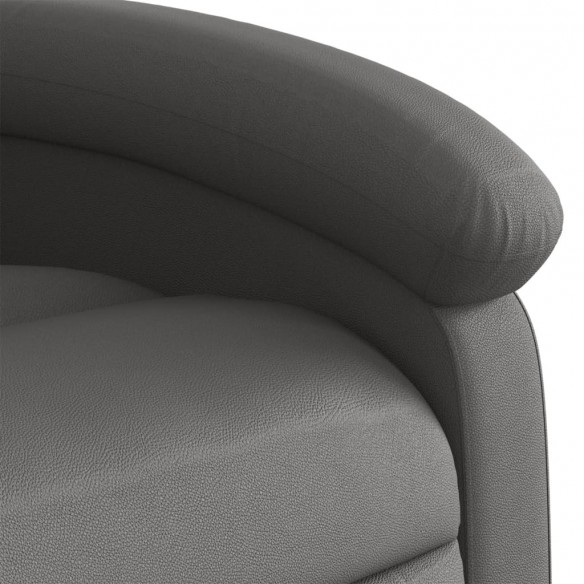 Fauteuil inclinable de massage gris cuir véritable