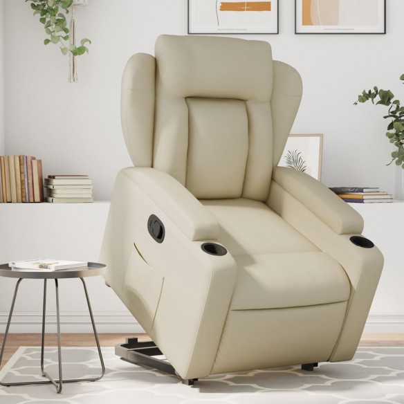 Fauteuil inclinable Crème Similicuir