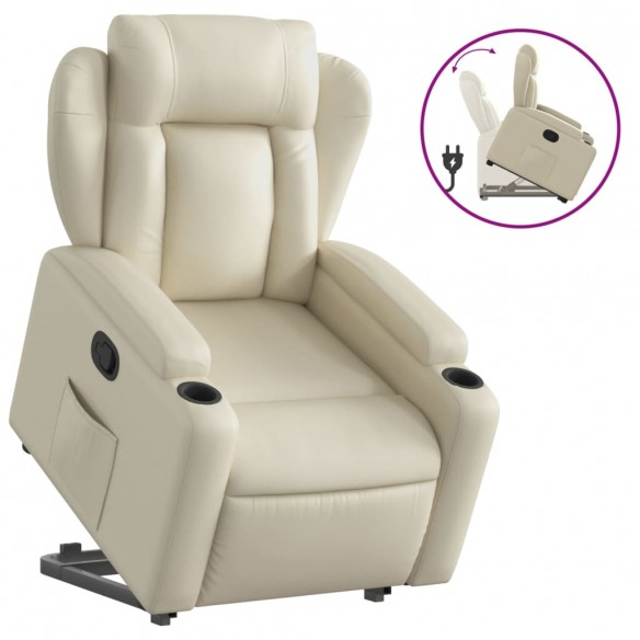 Fauteuil inclinable Crème Similicuir