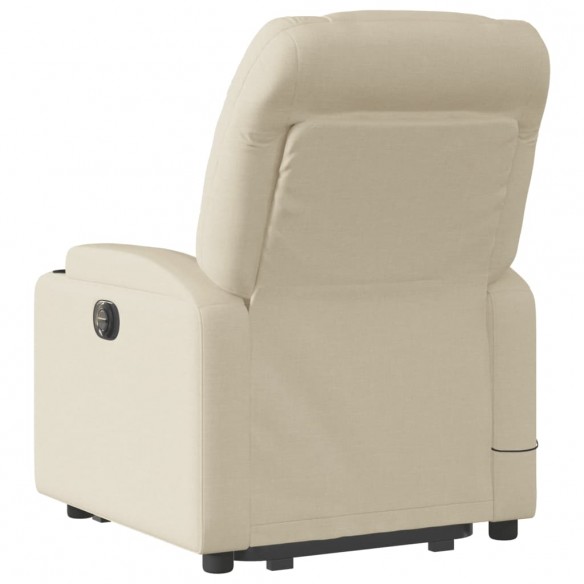 Fauteuil inclinable de massage électrique Crème Tissu