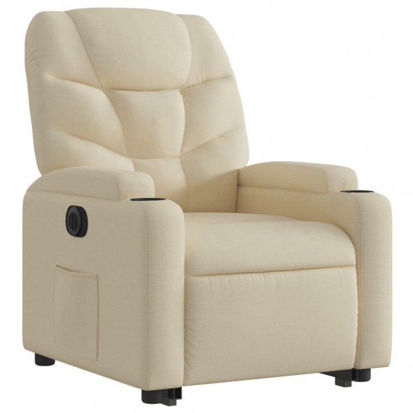 Fauteuil inclinable électrique crème tissu