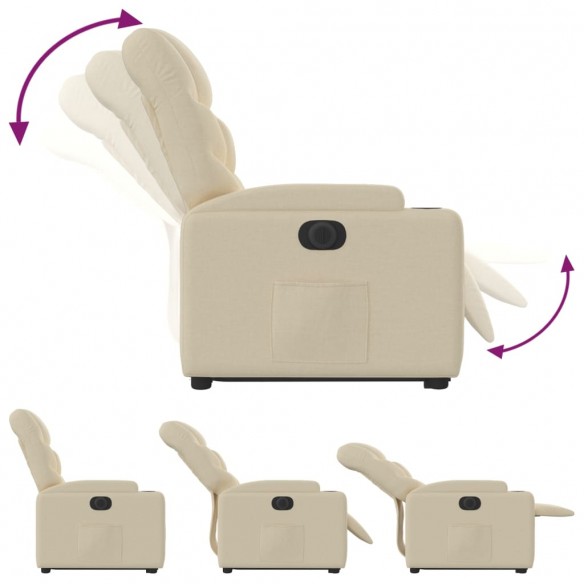 Fauteuil inclinable électrique crème tissu