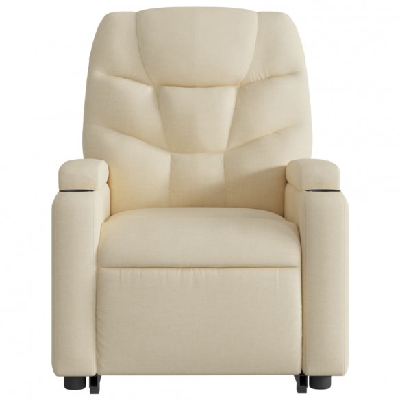 Fauteuil inclinable électrique crème tissu