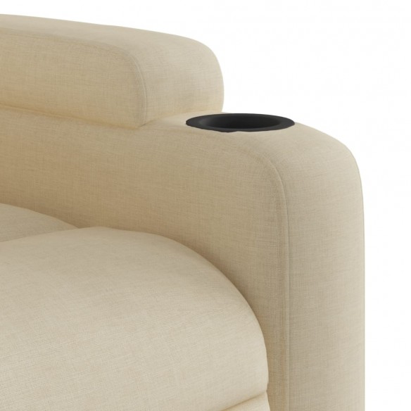 Fauteuil inclinable électrique crème tissu