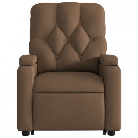 Fauteuil inclinable de massage électrique Marron Tissu