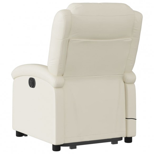 Fauteuil inclinable de massage électrique crème similicuir