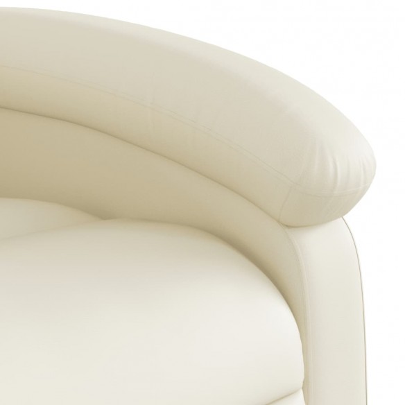 Fauteuil inclinable de massage électrique crème similicuir