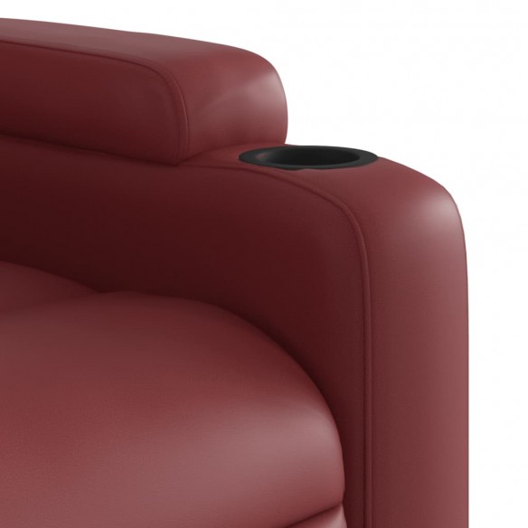 Fauteuil inclinable électrique rouge bordeaux similicuir