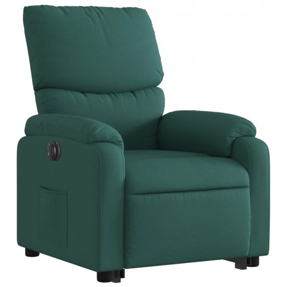 Fauteuil inclinable électrique vert foncé tissu