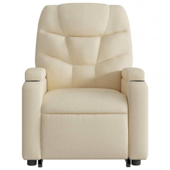 Fauteuil inclinable de massage Crème Tissu