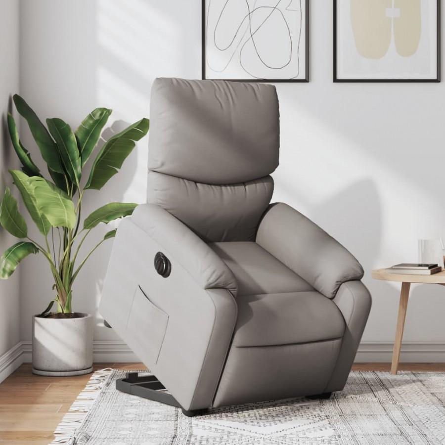 Fauteuil inclinable électrique taupe tissu