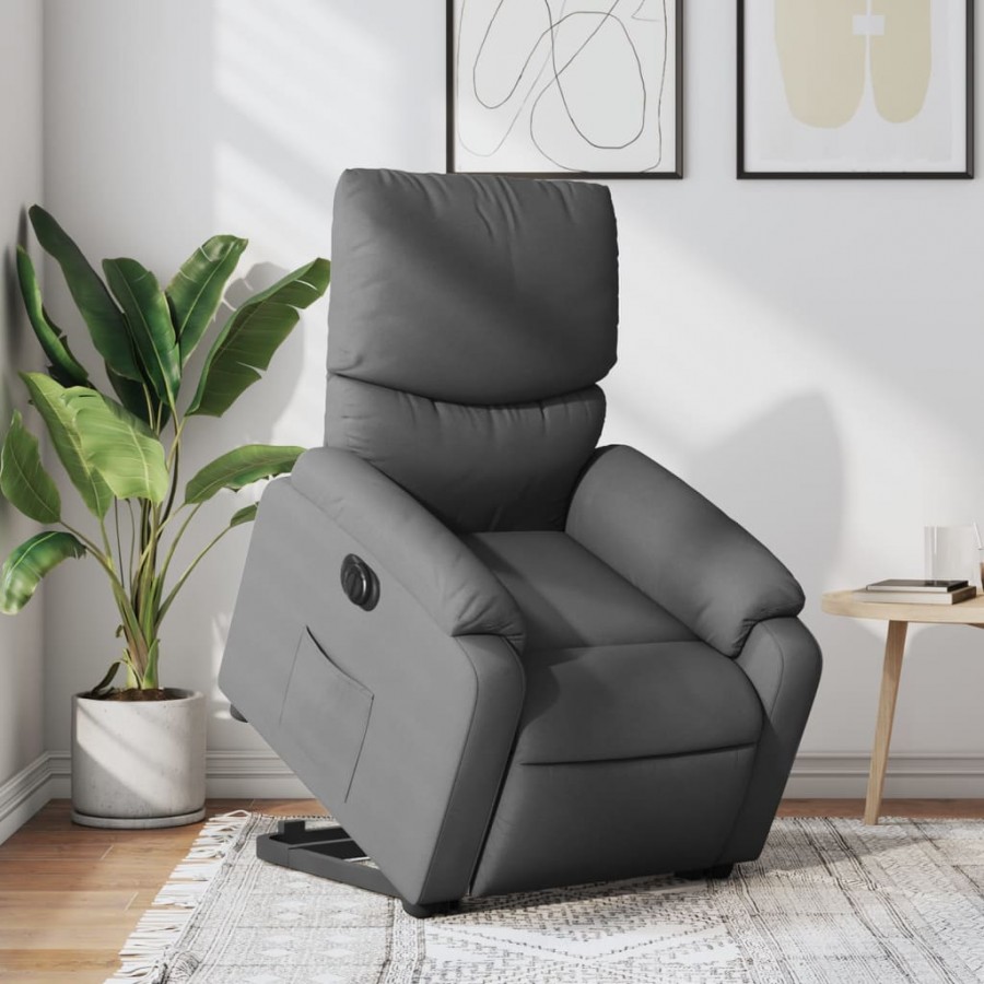 Fauteuil inclinable électrique gris foncé tissu