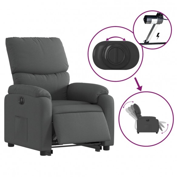 Fauteuil inclinable électrique gris foncé tissu