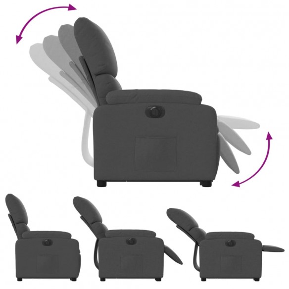 Fauteuil inclinable électrique gris foncé tissu