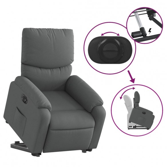 Fauteuil inclinable électrique gris foncé tissu