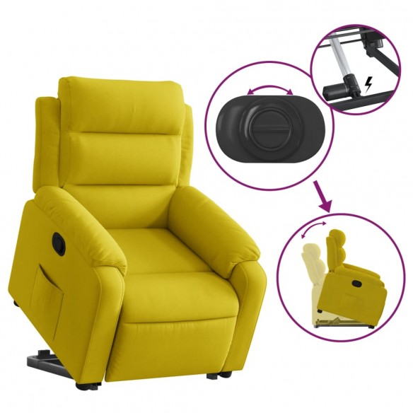 Fauteuil inclinable Jaune Velours