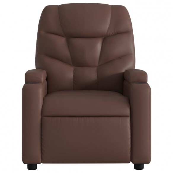 Fauteuil inclinable électrique marron similicuir